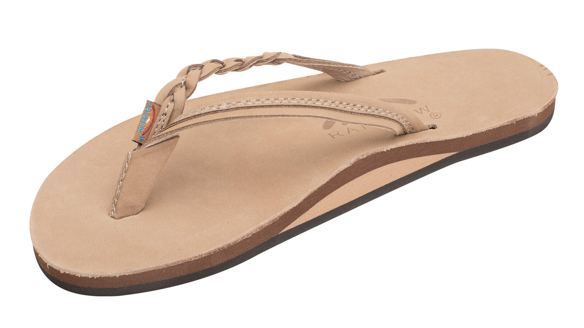 Flirty Braidy single layer narrow strap braided leather sandal by Rainbow Sandals — alternate view