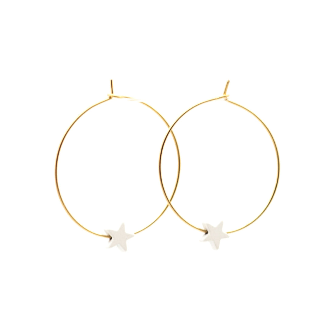 Stella Hoop Salty Pendant Earrings The Bikini Shoppe