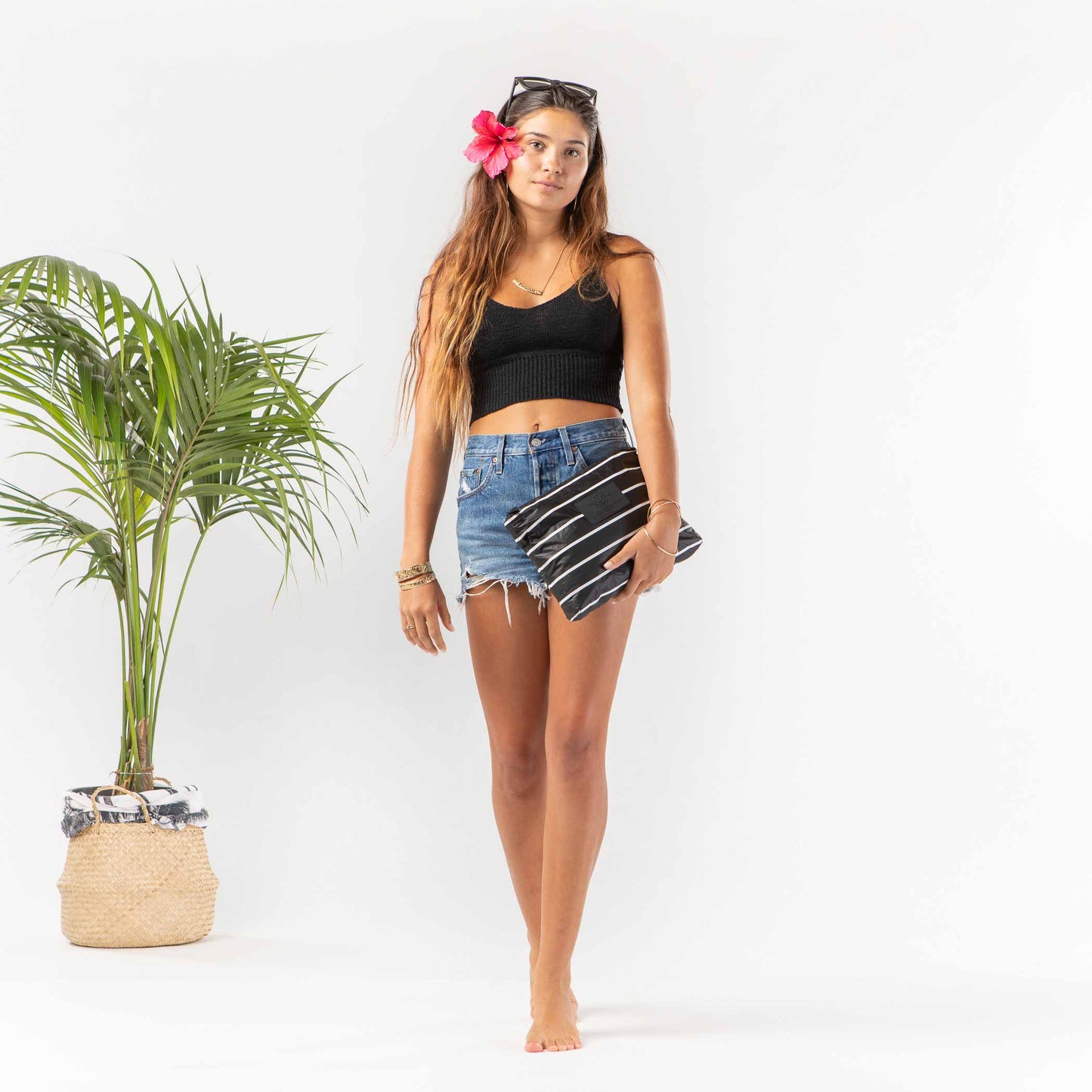 Mid Pouch | Pinstripe The Bikini Shoppe