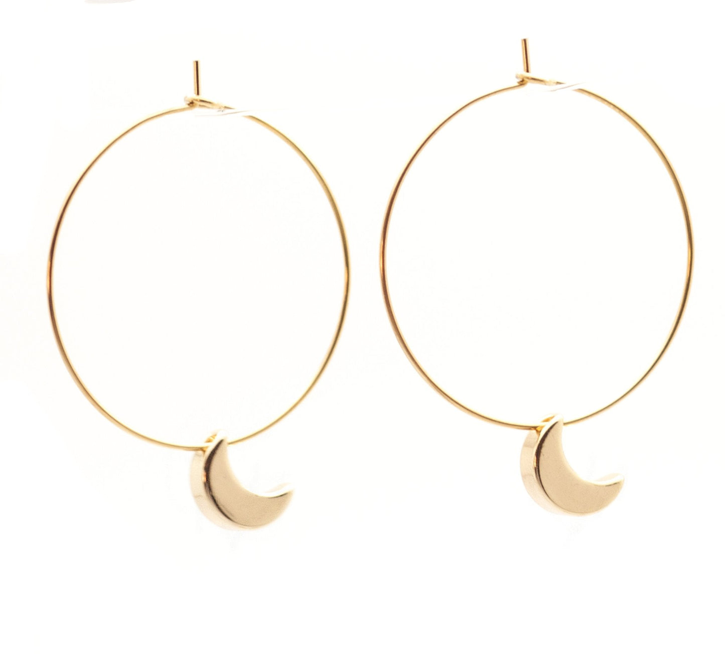 Solid Moon Hoop Salty Pendant Earrings The Bikini Shoppe