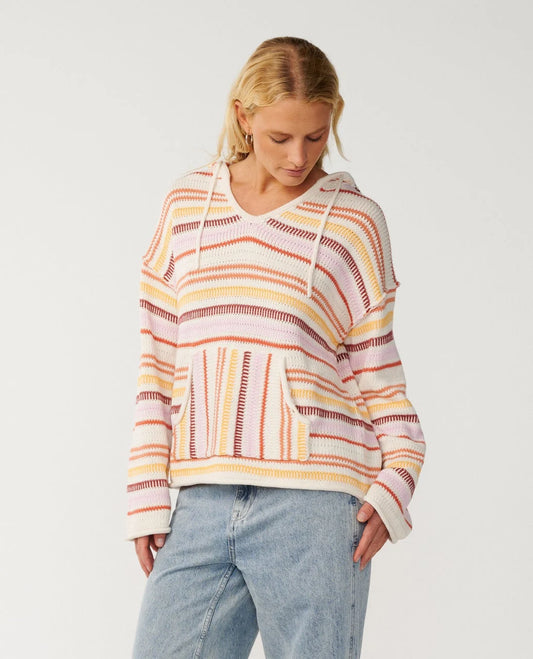 Retro Swell Stripe Poncho