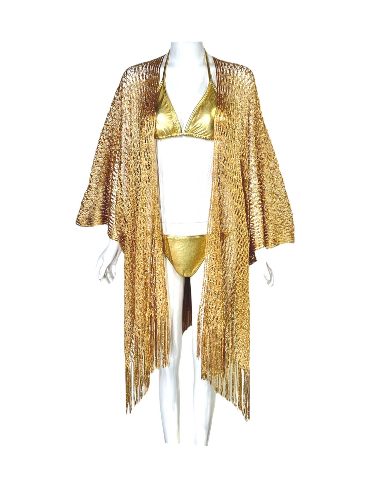 Metallic Thread Open Front Cover-Up