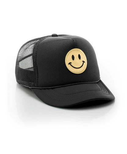 Kids Glitter Smiley Face Trucker Hat