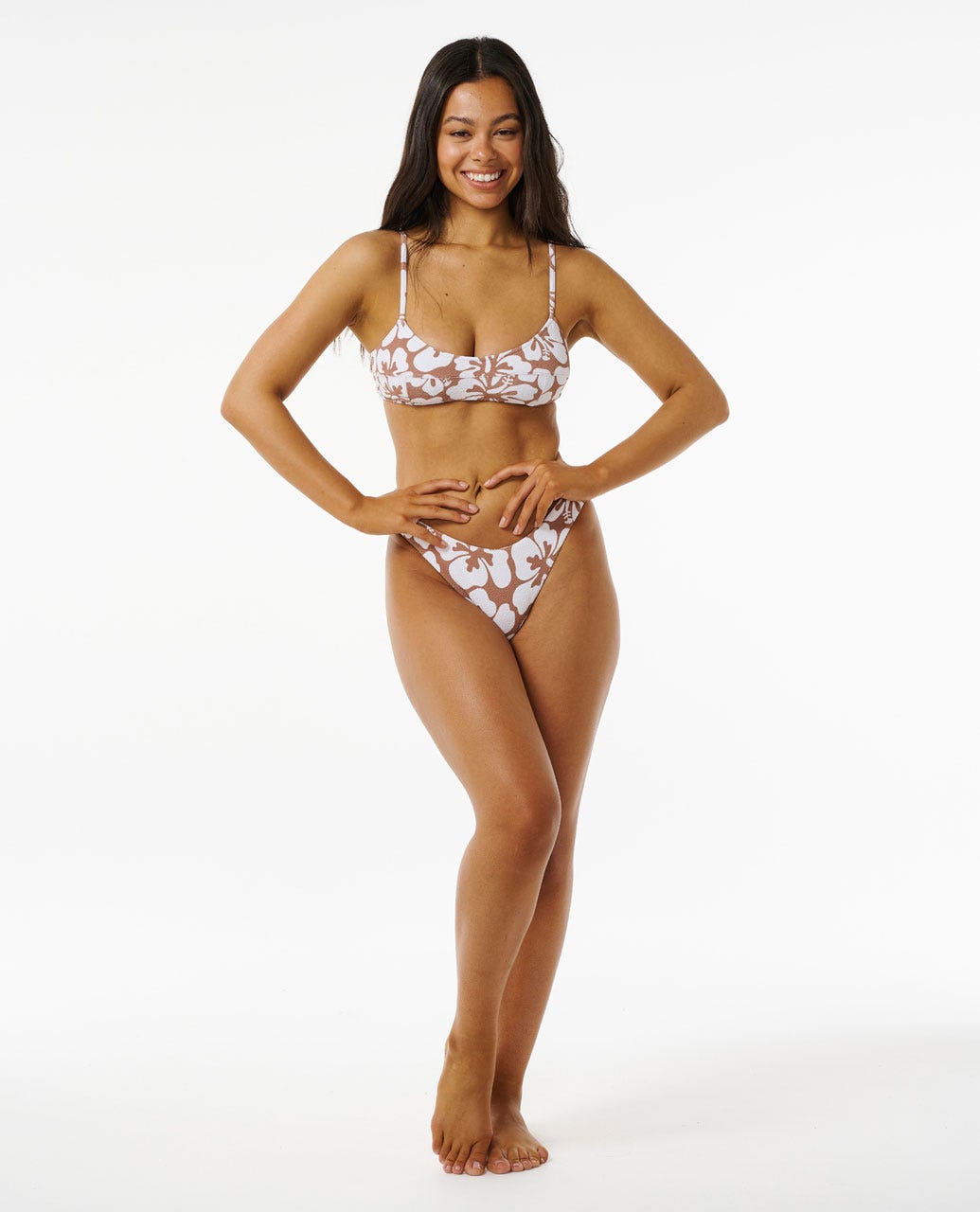 Hibiscus Heat Hi Leg Cheeky Coverage Bikini Bottom