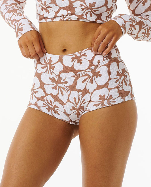 Hibiscus Heat Boy-Short Bikini Bottom