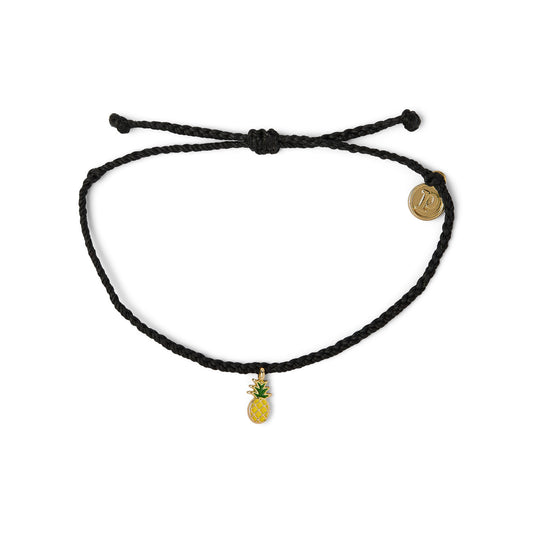 Gold Enamel Pineapple Bracelet