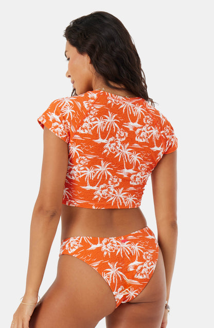 Vacay Vibes Short Sleeve Crop Rash Guard