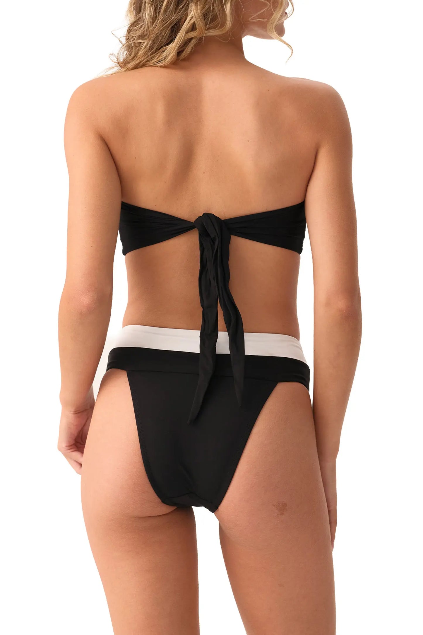 Jet Black Detail Bandeau Bikini Top
