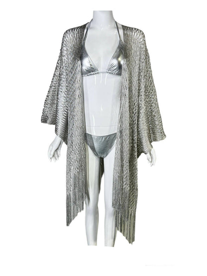 Metallic Thread Open Front Cover-Up