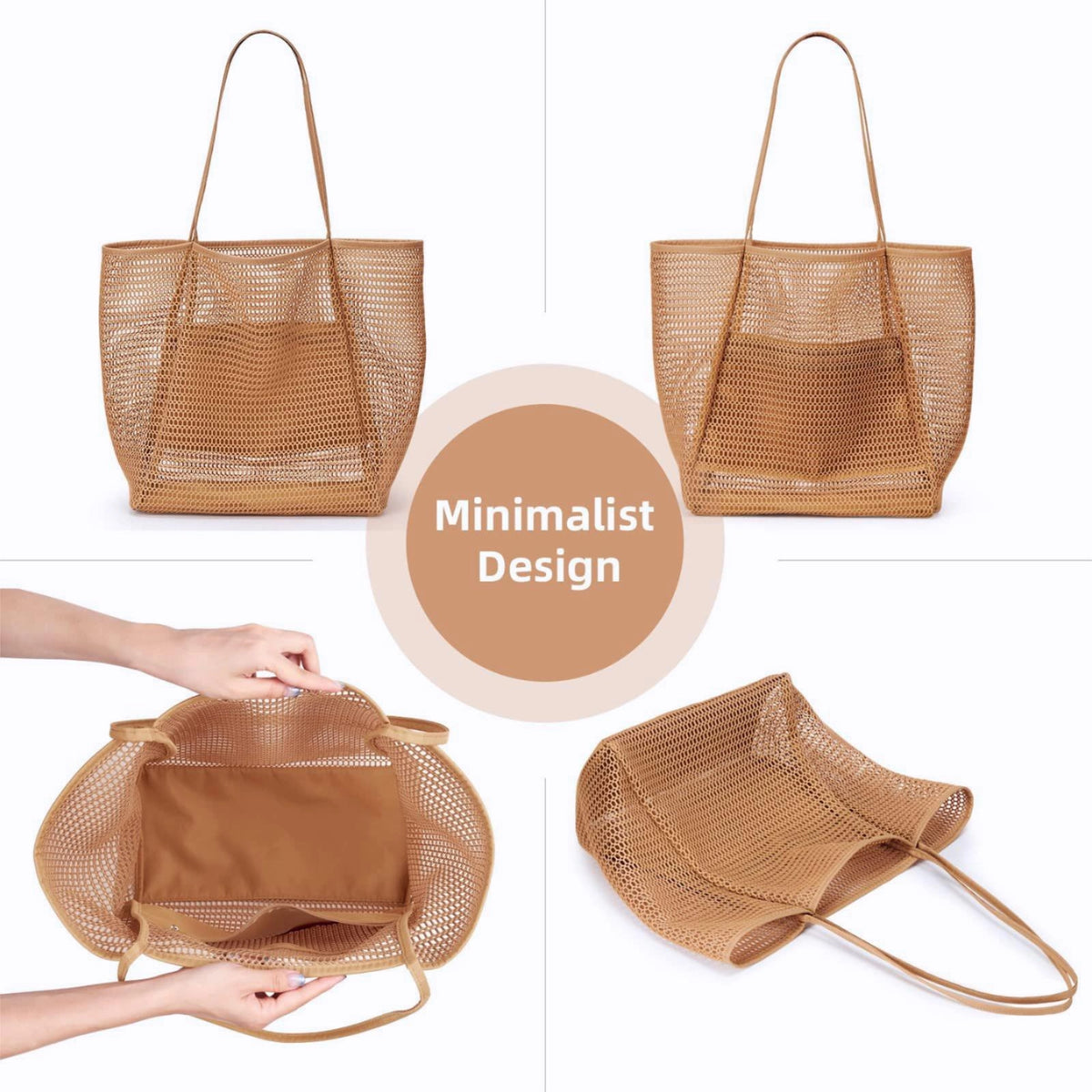 Cut-Out Mesh Beach Tote