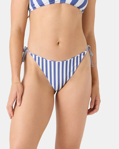 Stripe Out Reversible Tie Side Cheeky Bikini Bottom