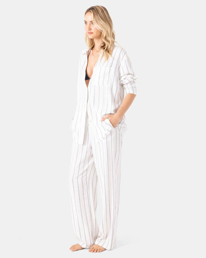 After Surf Stripe Shirt Dress Cover Up
