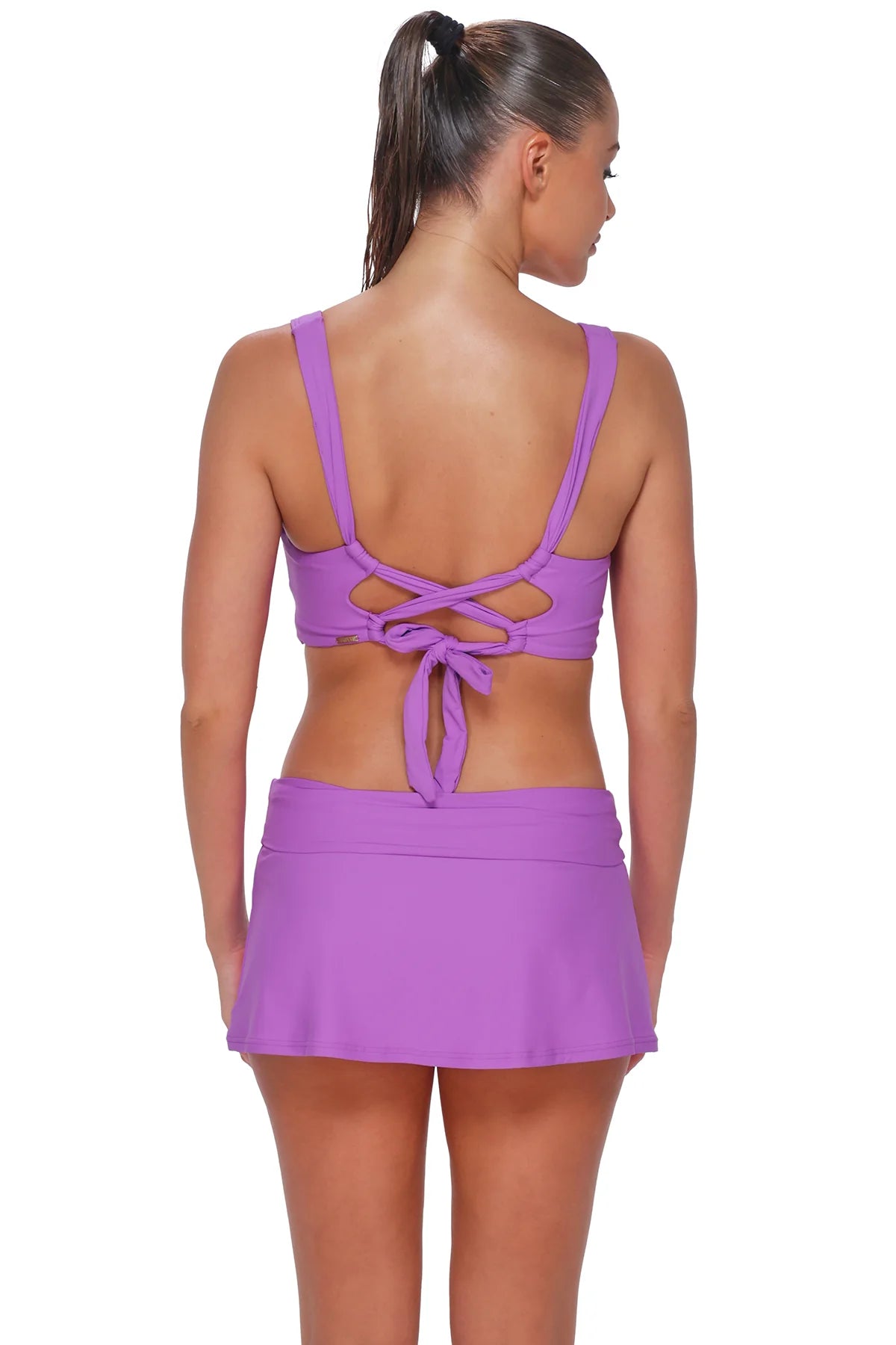 Elsie bikini top in Berry Burst — full back view, Sunsets