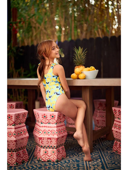 Girls Lemon Print One Piece