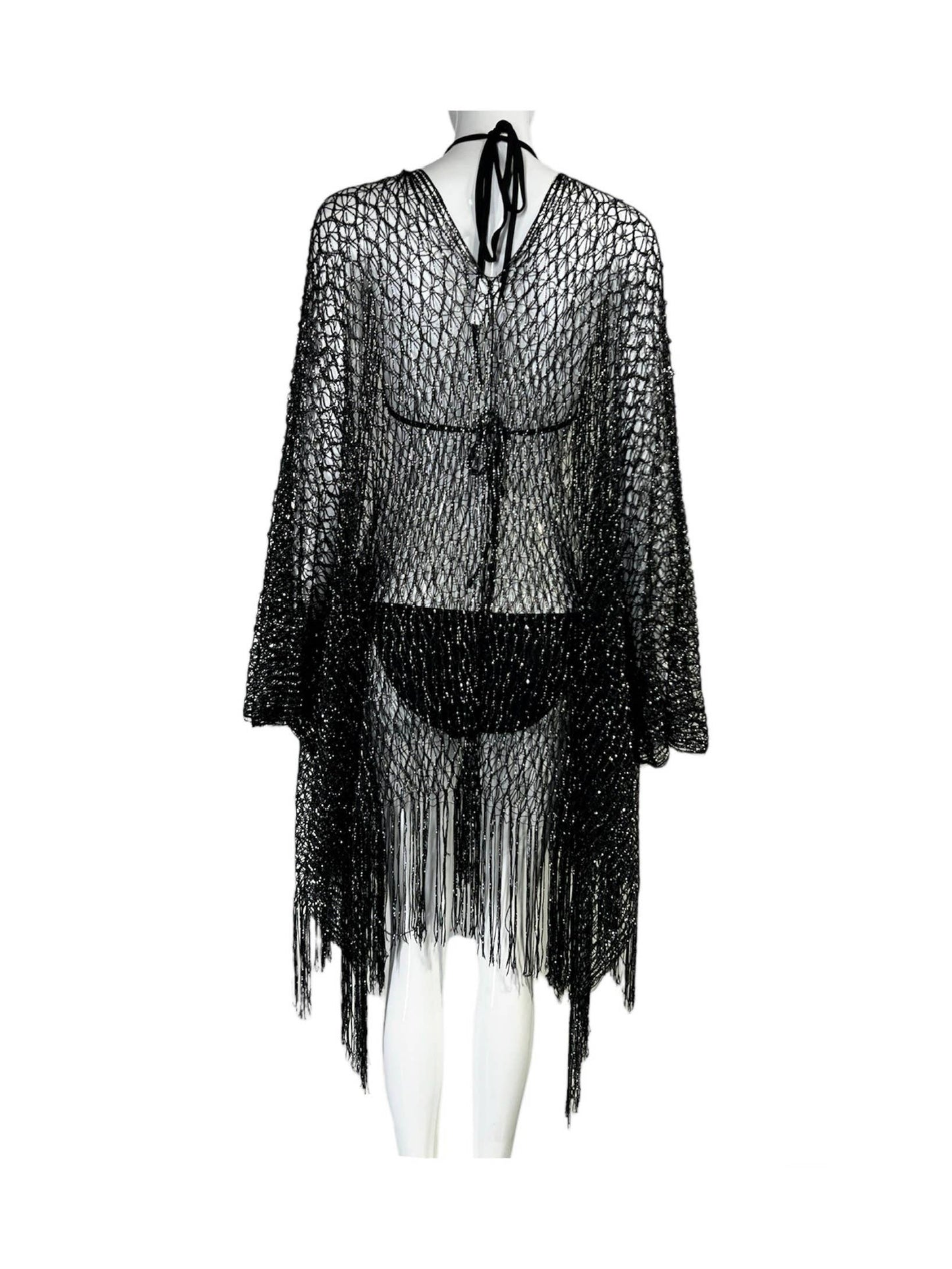 Metallic Thread Open Front Cover-Up