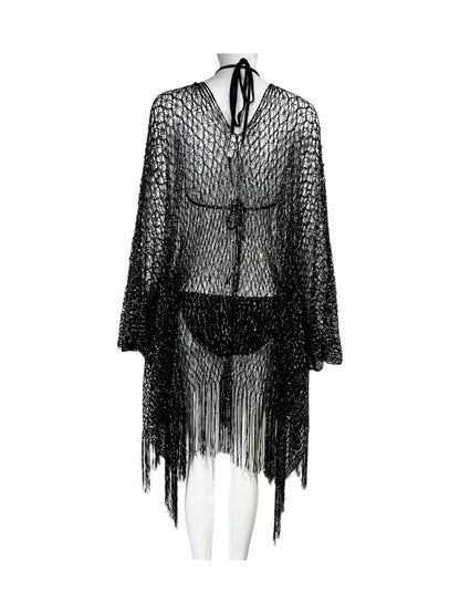 Metallic Thread Open Front Cover-Up