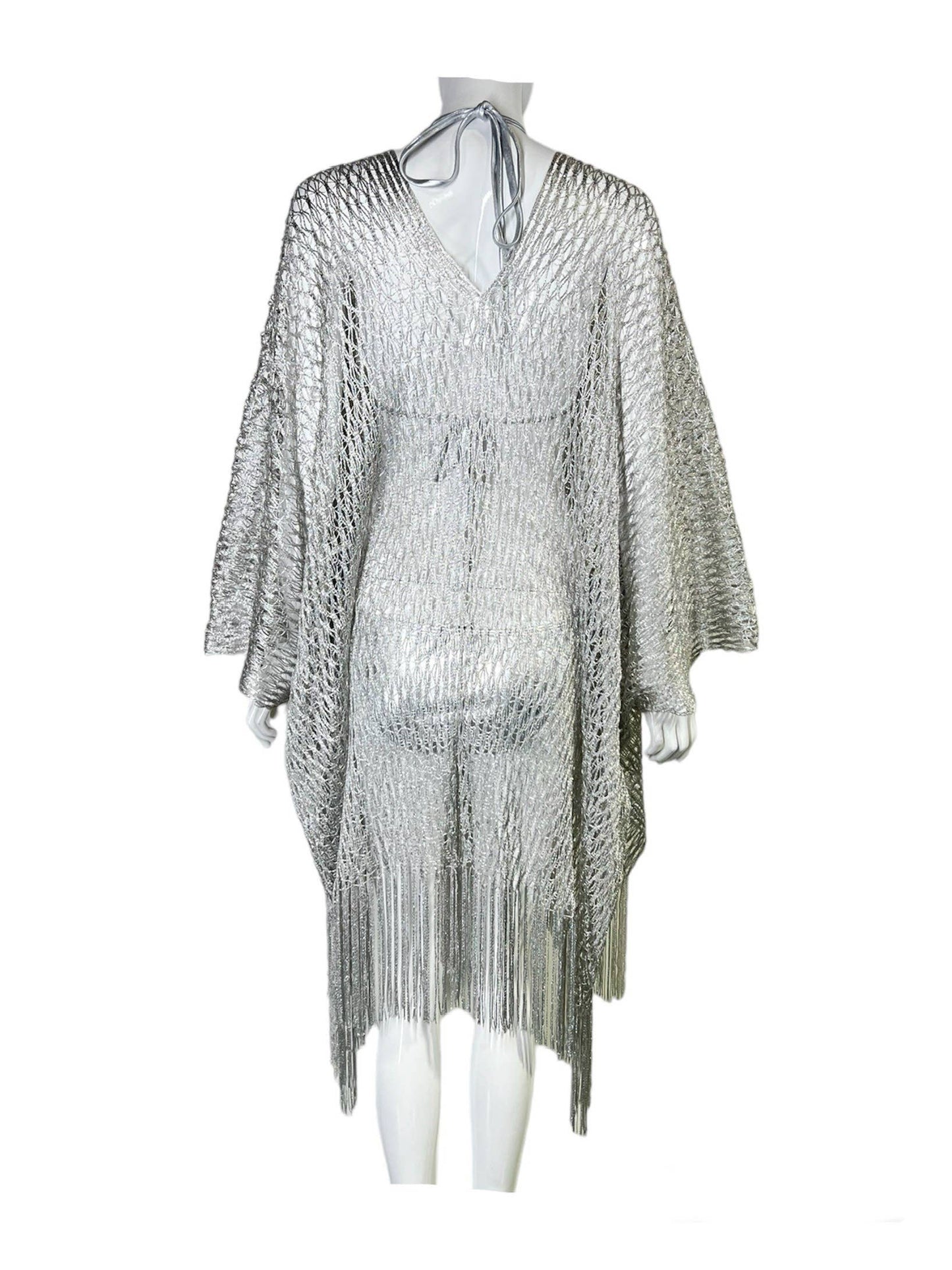 Metallic Thread Open Front Cover-Up