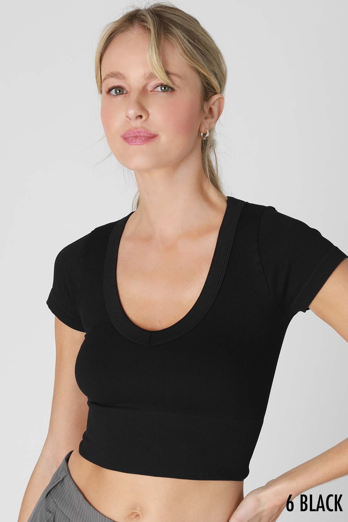 V-Neck Crop Tee