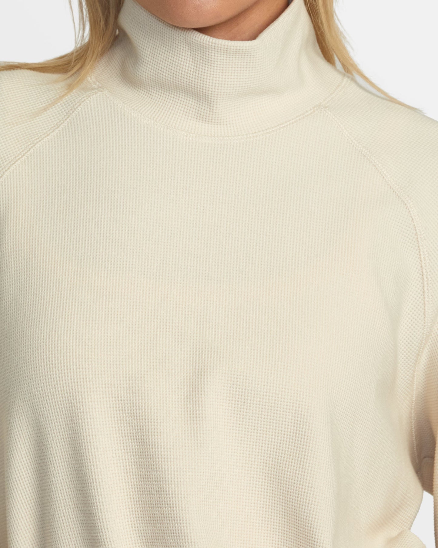 Sofie Waffle Mock Neck Top