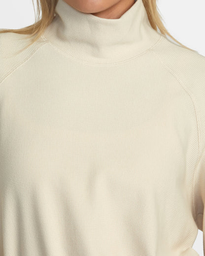 Sofie Waffle Mock Neck Top