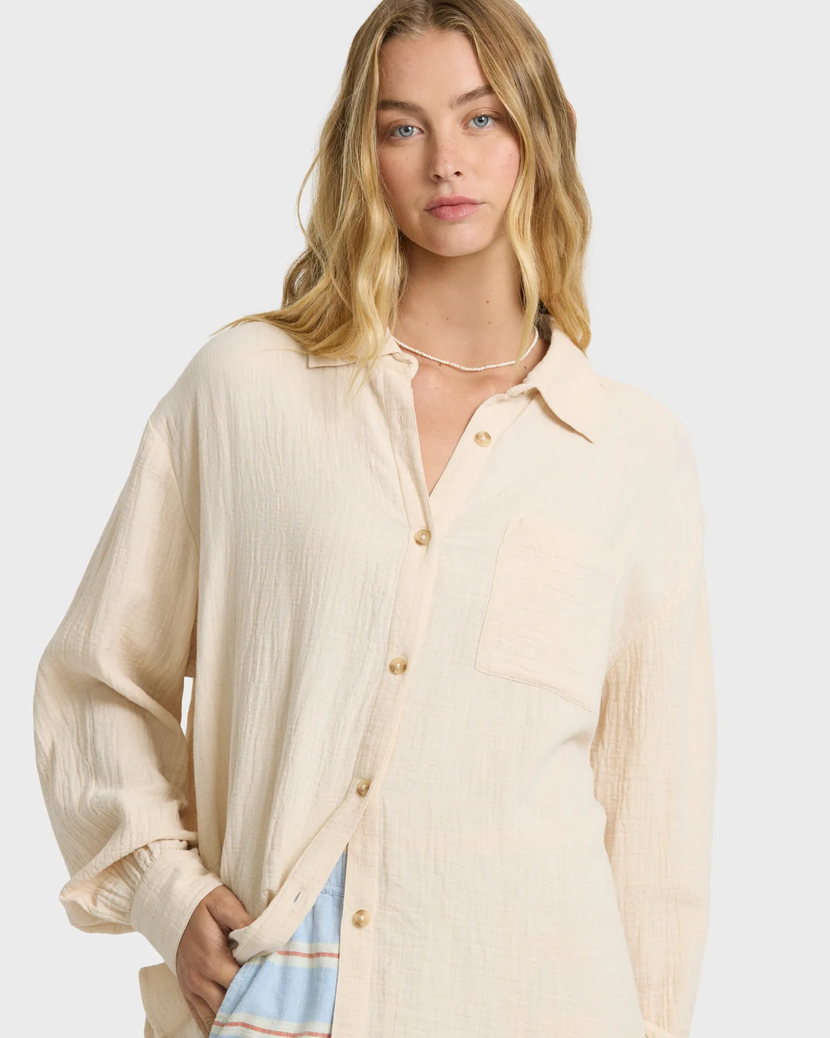 Wanderer Long Sleeve Woven Button Up Shirt