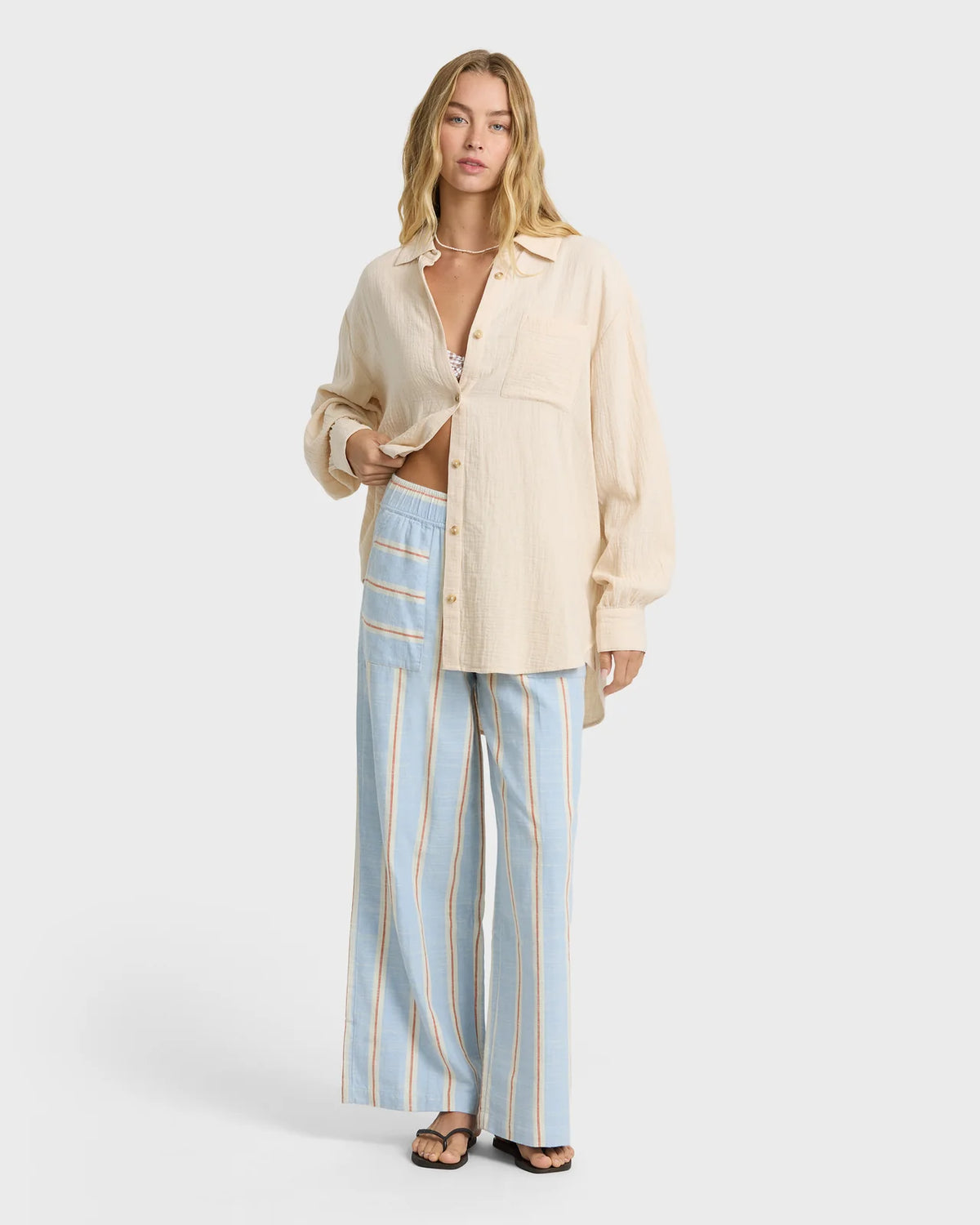 Wanderer Long Sleeve Woven Button Up Shirt