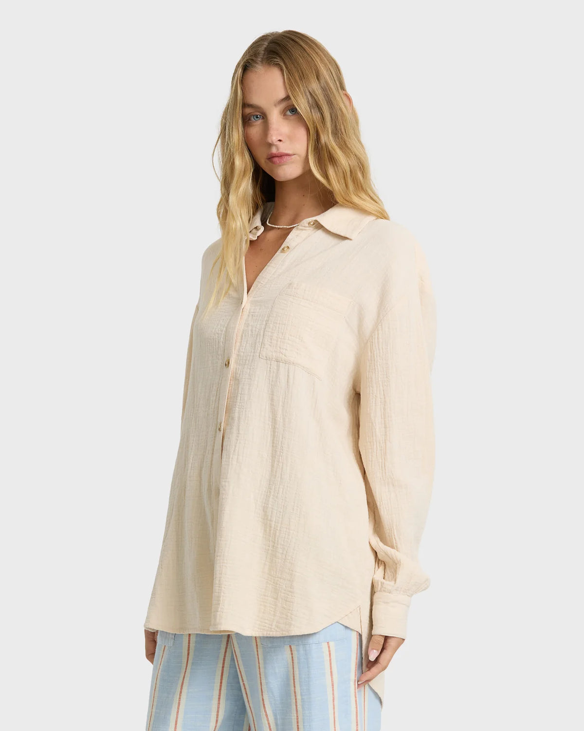 Wanderer Long Sleeve Woven Button Up Shirt