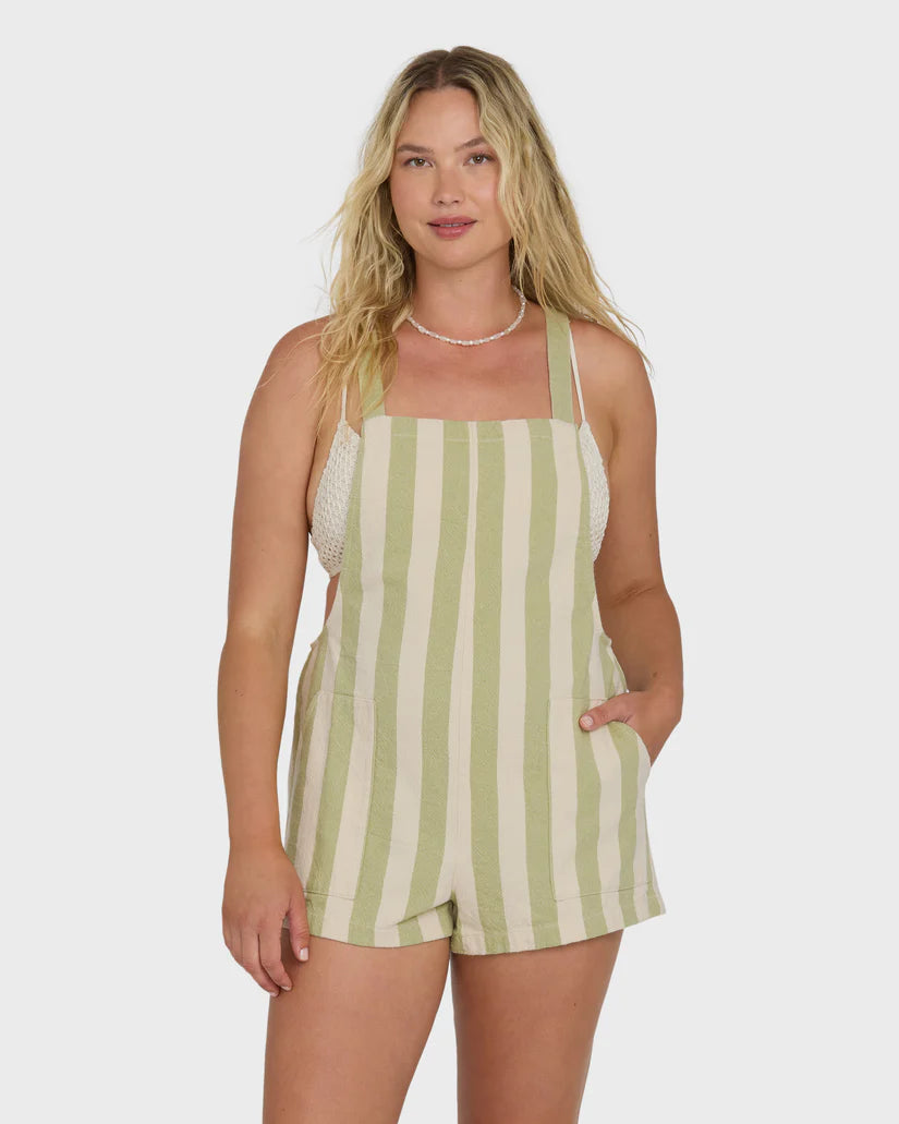 Beach Crush yarn-dyed overalls cover-up by Billabong