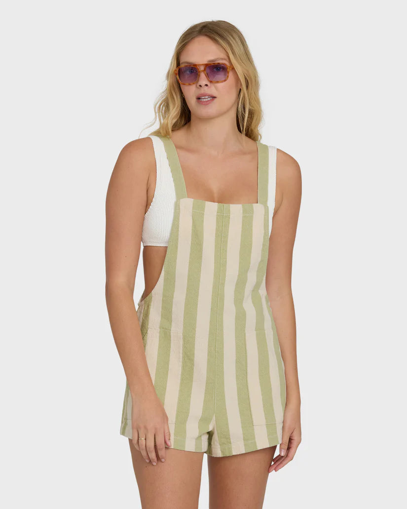 Beach Crush yarn-dyed overalls cover-up by Billabong