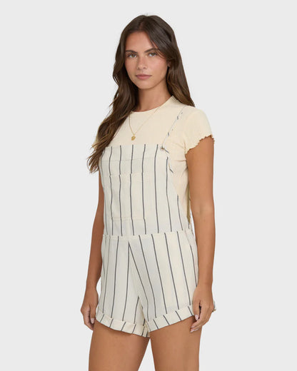 Wild Pursuit short overall in White Cap — side view, Billabong
