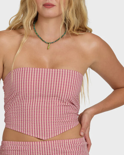 So Micro Woven Smocked Tube Top