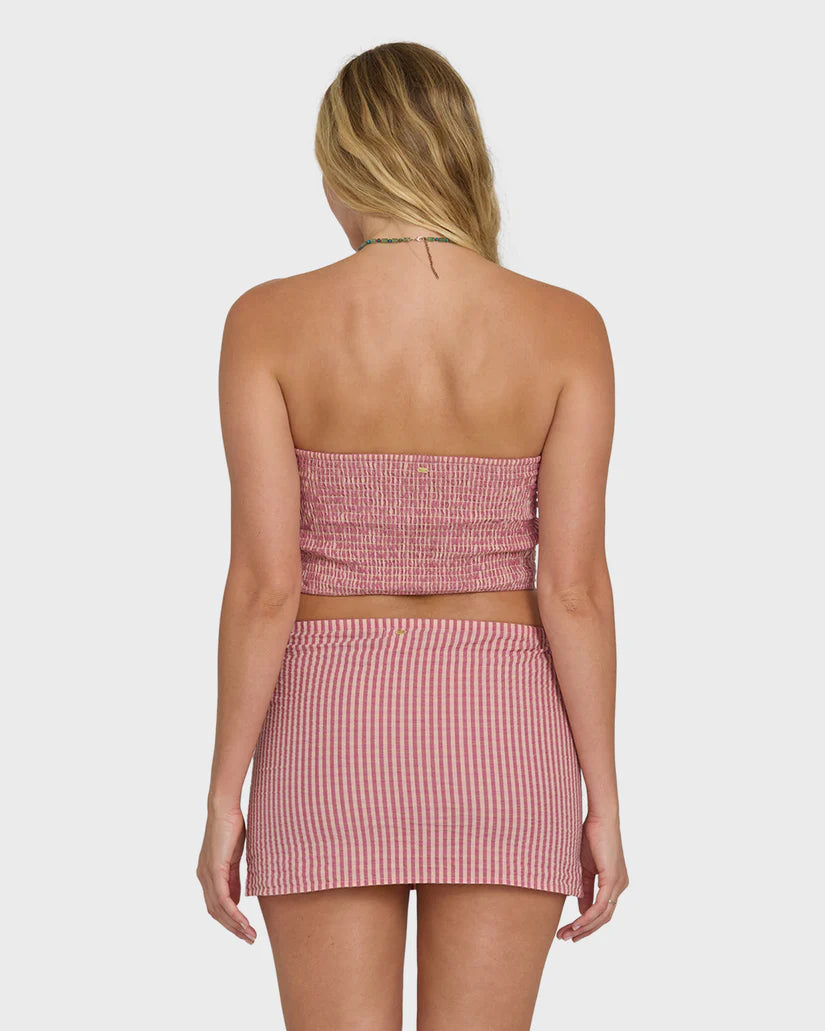 So Micro Woven Smocked Tube Top