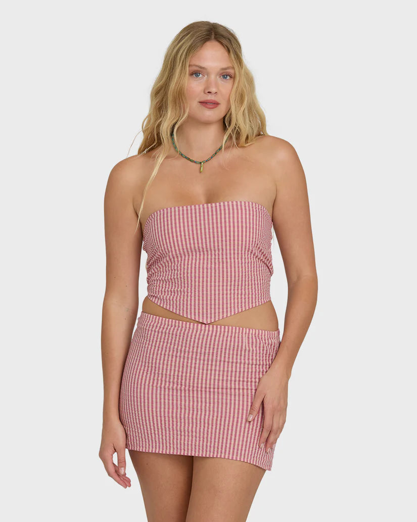 So Micro Woven Smocked Tube Top