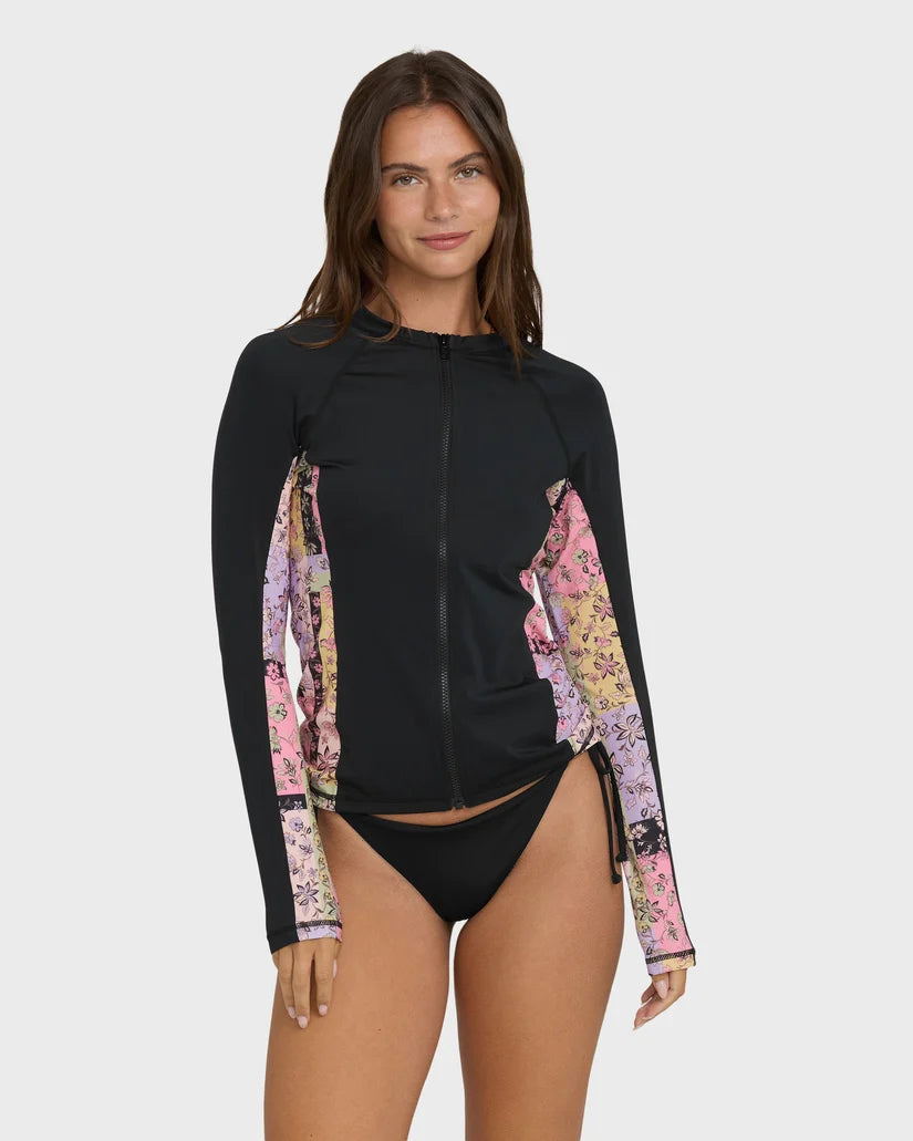 Dreamy Daze Zip Front UPF 50 Long Sleeve Rashguard