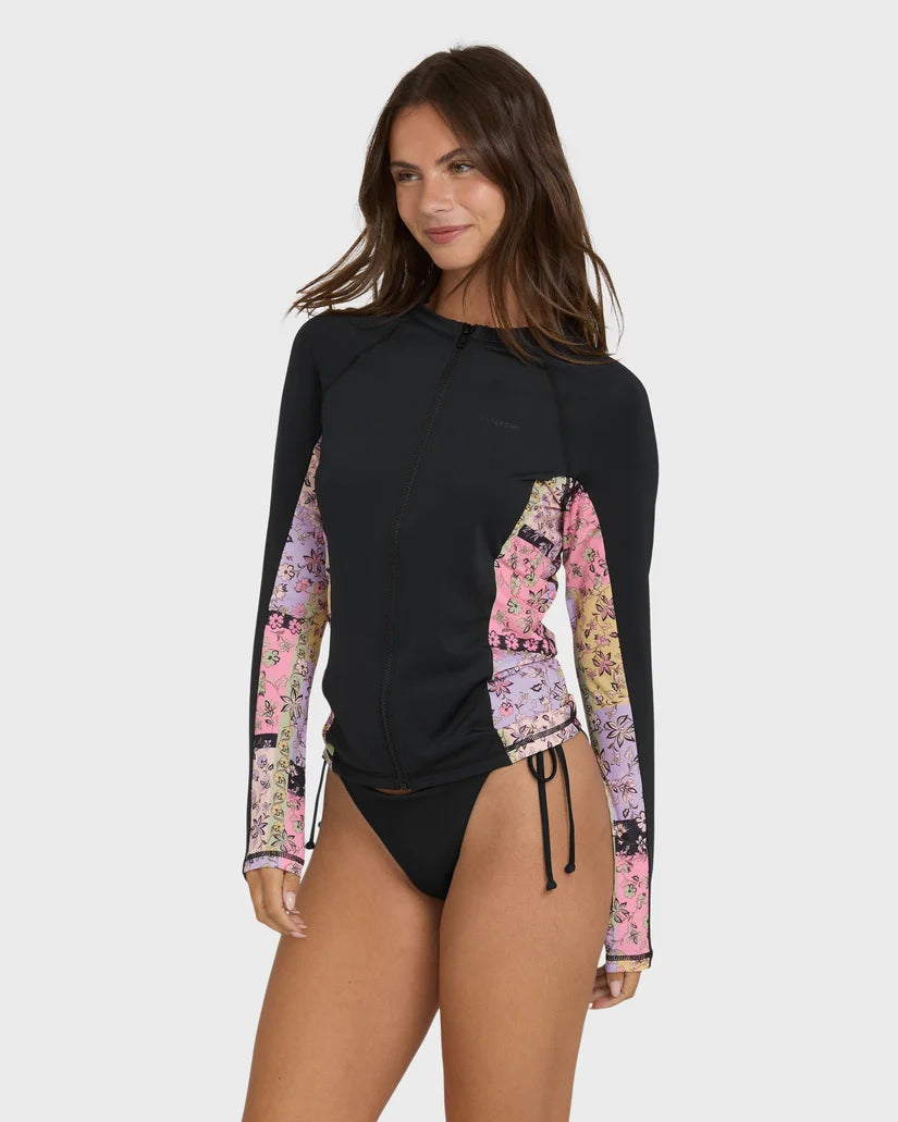 Dreamy Daze Zip Front UPF 50 Long Sleeve Rashguard