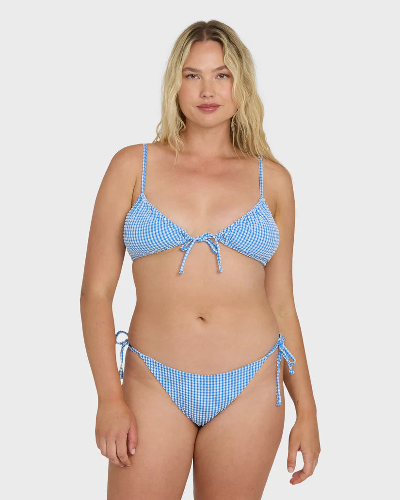 Mini Wave Check Tie-Side Tanga Bikini Bottom
