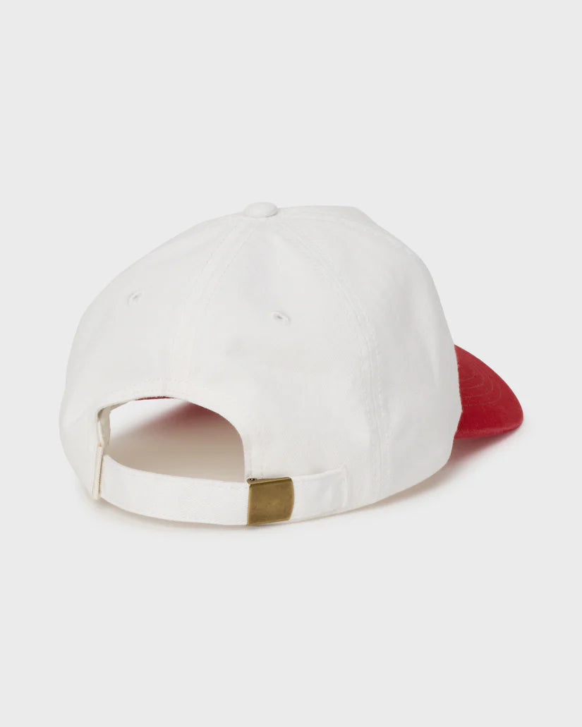 Dad cap in Fiesta Red — flat back view, Billabong