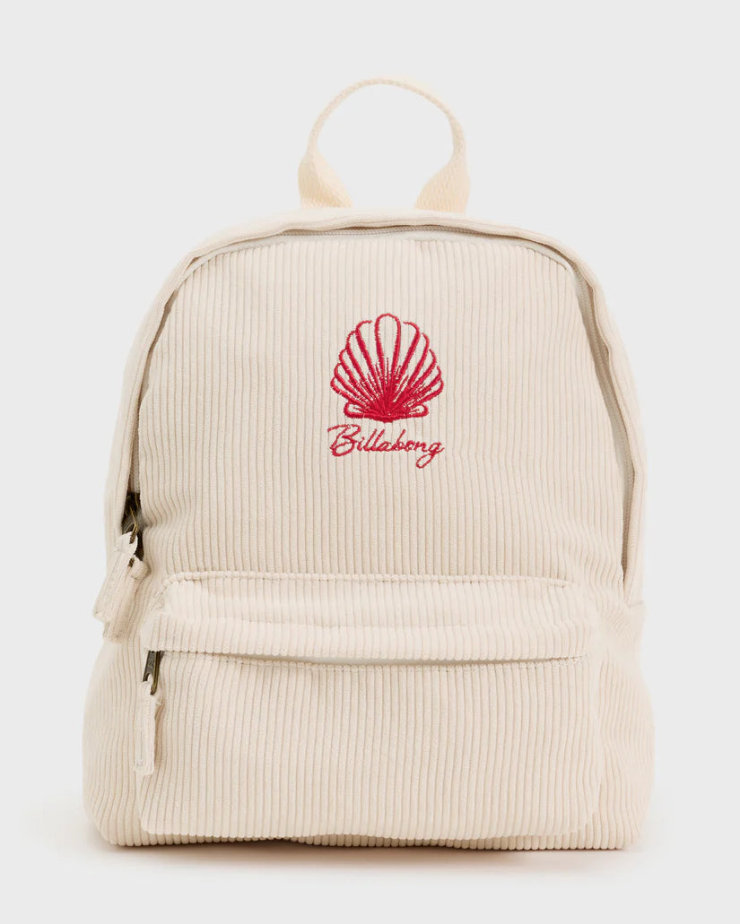 Mini Mama mini backpack in White Cap floral — detail view, Billabong