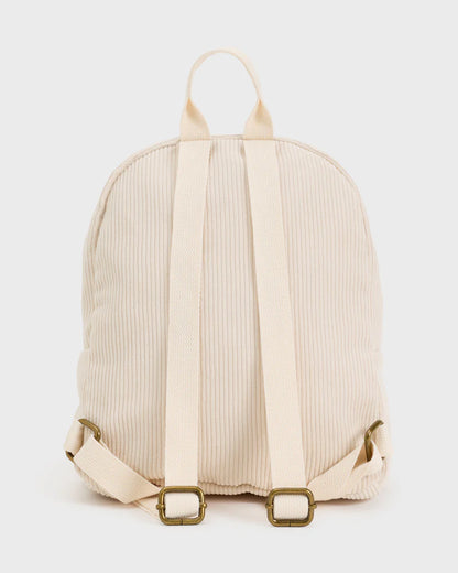 Mini Mama mini backpack in White Cap floral — back view, Billabong