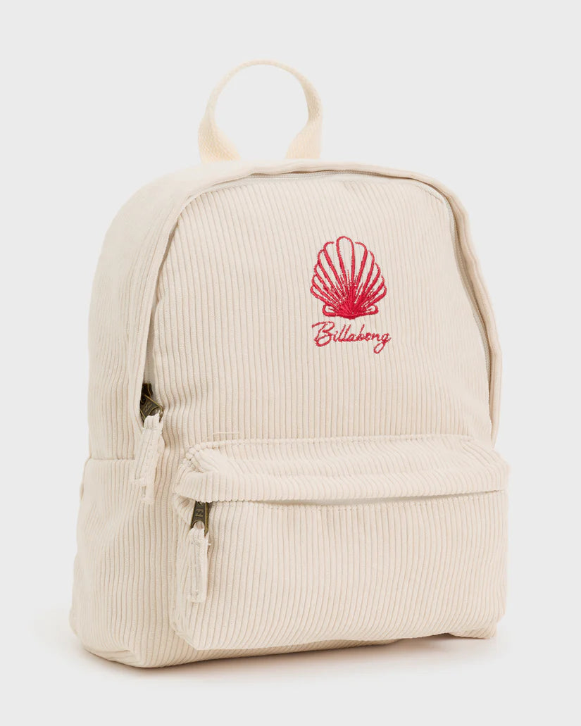 Mini Mama mini backpack in White Cap floral — front view, Billabong