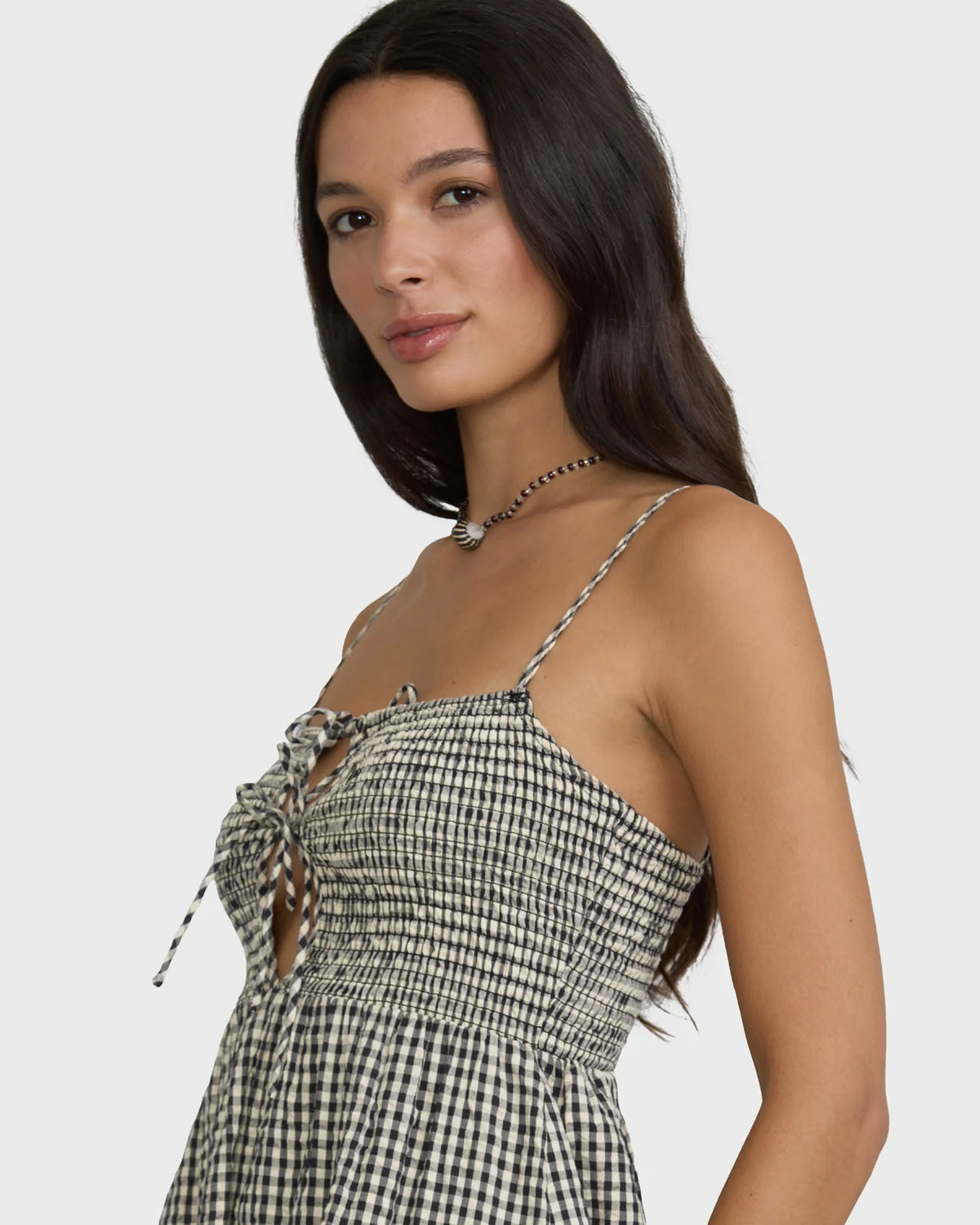 Beach Check Midi Dress