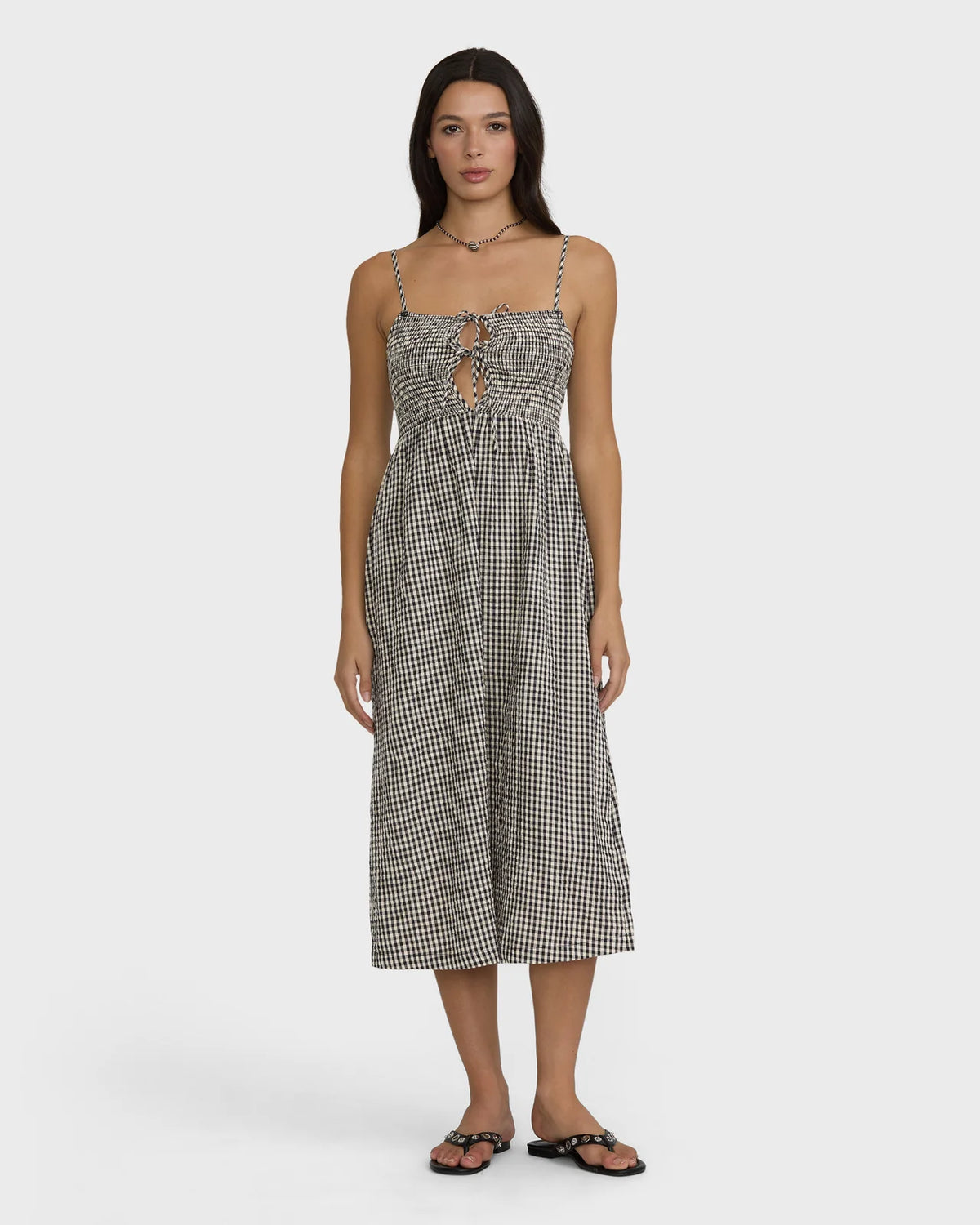 Beach Check Midi Dress