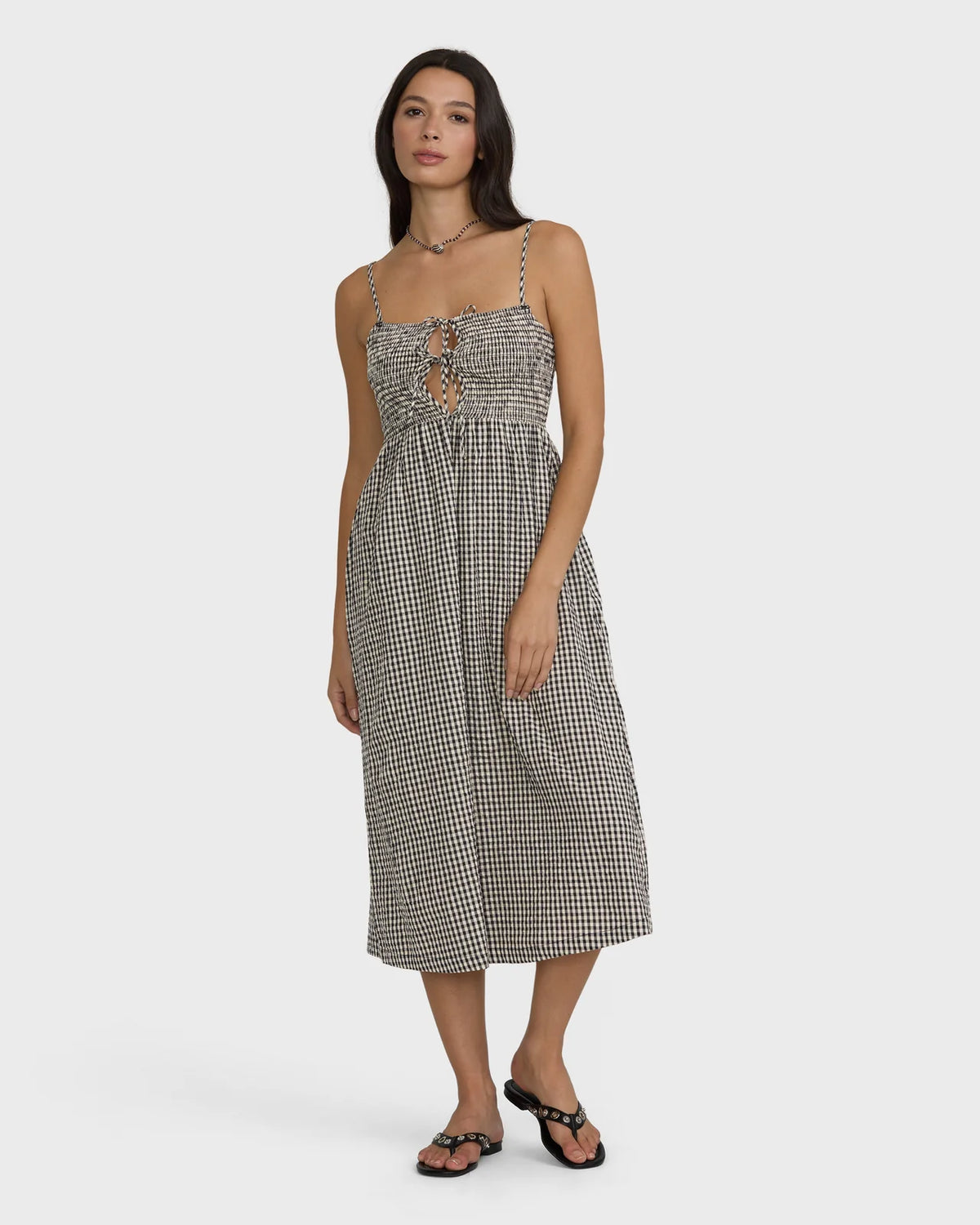 Beach Check Midi Dress