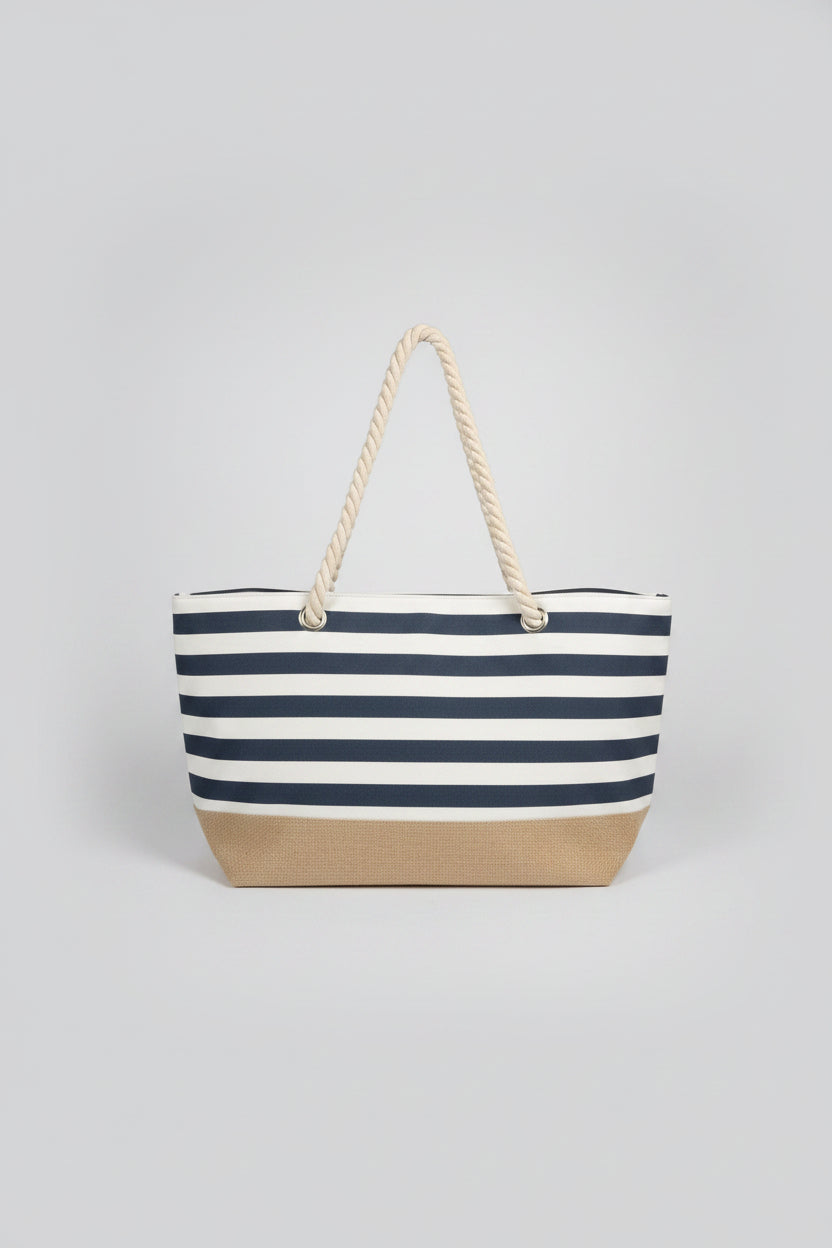 Canvas Stripe Beach Bag