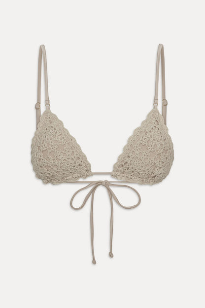 Elena Crochet Shine Triangle Bikini Top
