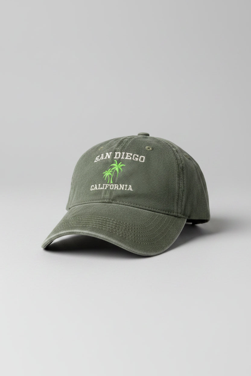 Embroidered San Diego Washed Baseball Hat