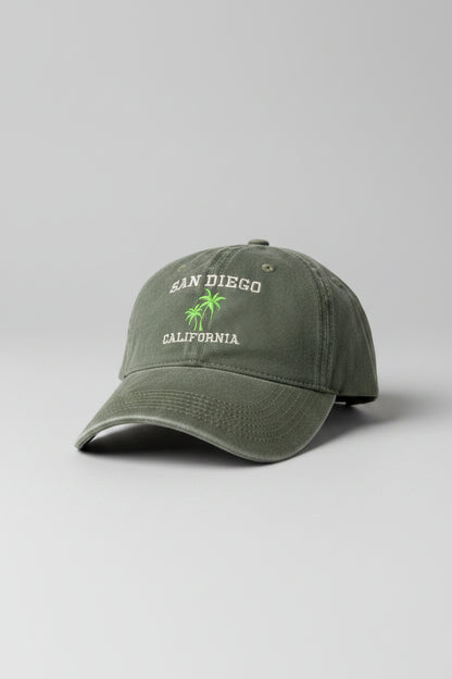 Embroidered San Diego Washed Baseball Hat