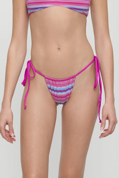 Tia space-dyed tie-side cheeky bikini bottom by Frankies