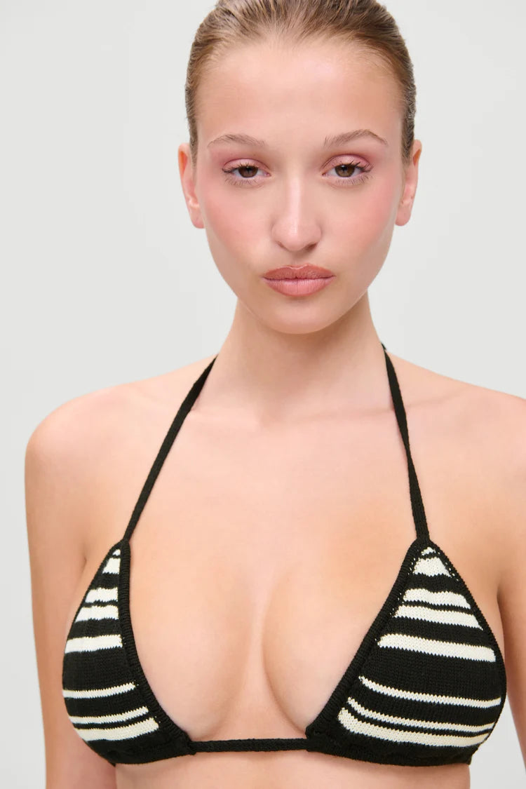Tide Knit Triangle Bikini Top