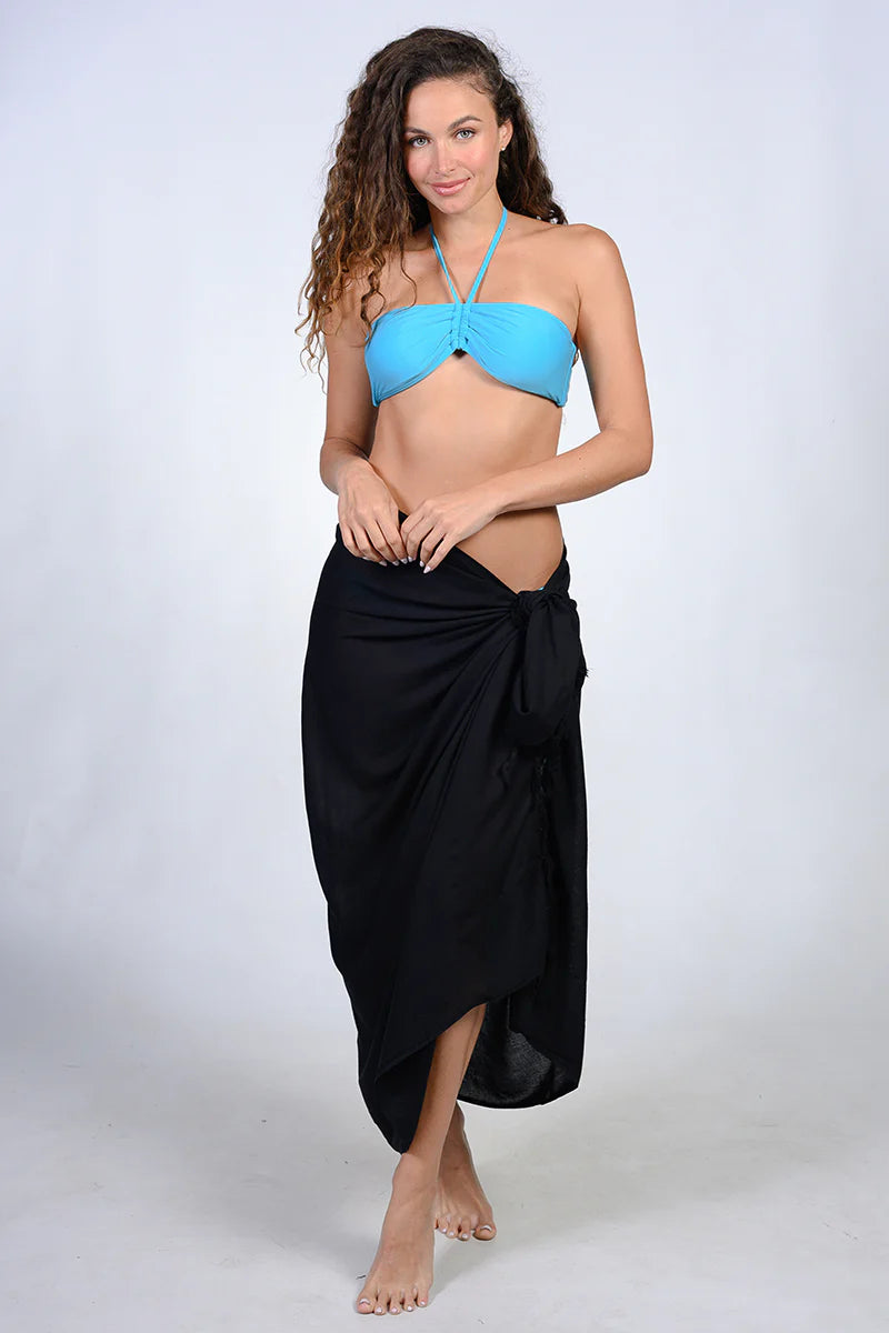 Sheer dobby sarong cover-up